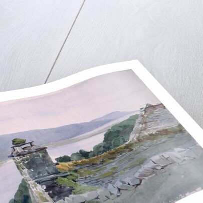 A hilly bay, seen from a wall over a roof, 19th century by John Absolon