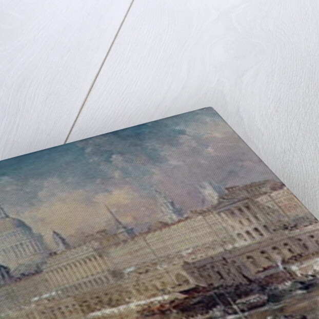 Design for the Thames Embankment, view looking upstream by Thomas Allom