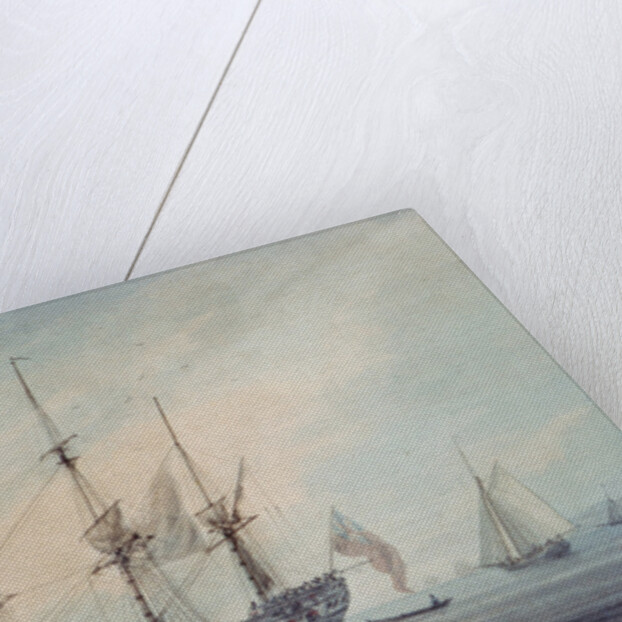 Seascape with a Frigate by Samuel Atkins