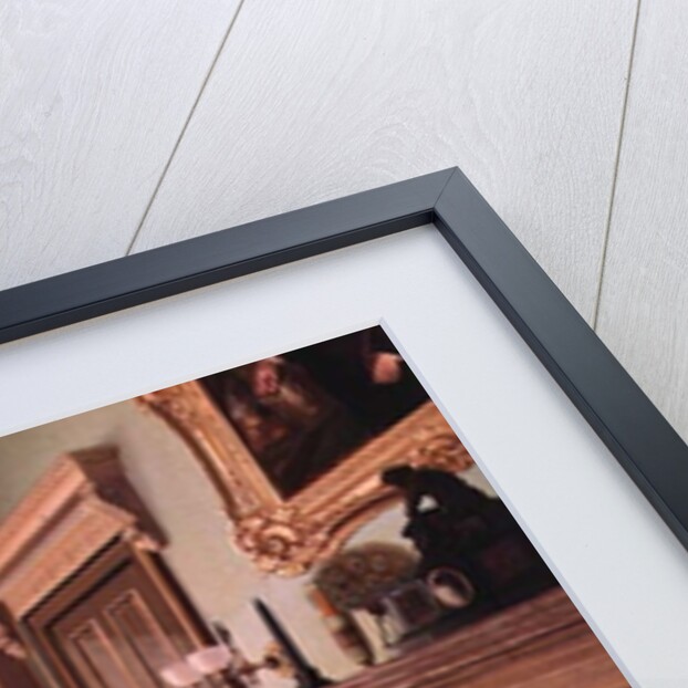 Victorian interior with seated lady by Charles Frederick Lowcock