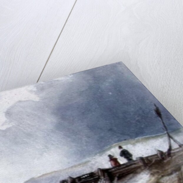 Coast Scene, with boats and wooden jetty by Charles (follower of) Bentley