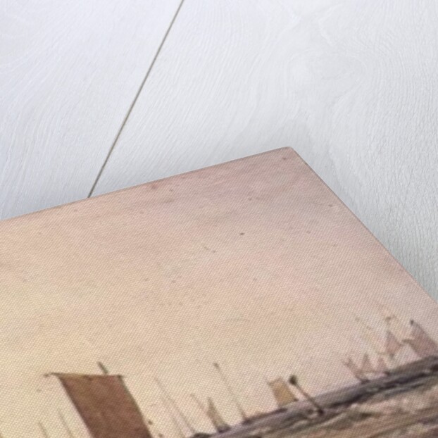 French Coast, with fishing Boats, 19th century by Richard Parkes (attr. to) Bonington