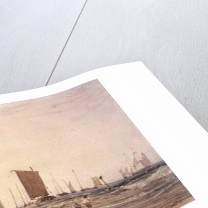 French Coast, with fishing Boats, 19th century by Richard Parkes (attr. to) Bonington