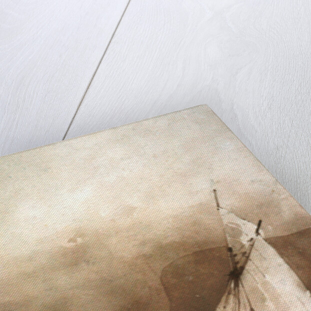 A Sailing-vessel and a Rowing-boat in rough seas off Beachy Head, Sussex by Richard Parkes Bonington