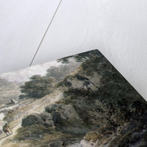 View near Halifax. A pathway with cottage on a slope by James Bourne