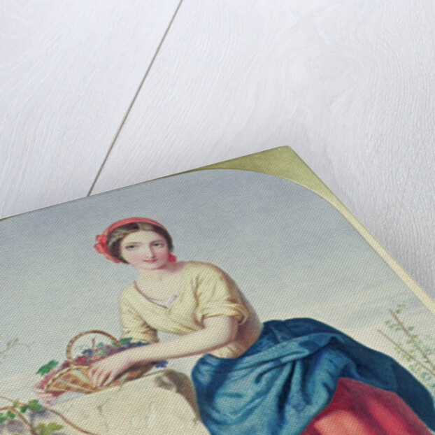 Girl with Basket of Grapes, 1860 by Jules I Bouvier