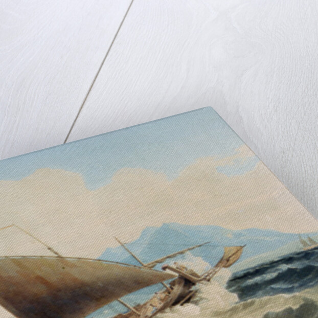 View of the Island of Lipari and a Maltese Speronare by William H. Burnett