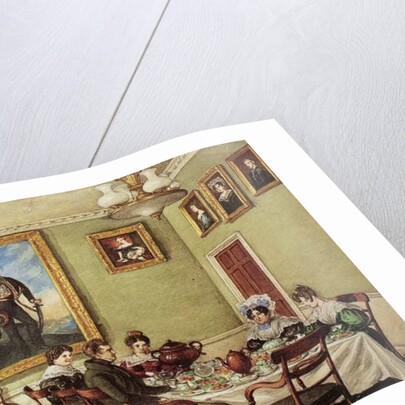 Dining room at Langton Hall, family at breakfast, c.1832-3 by Mary Ellen Best