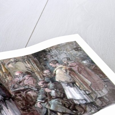 A Scene of Monastic Life: Preaching in the Church by George Cattermole