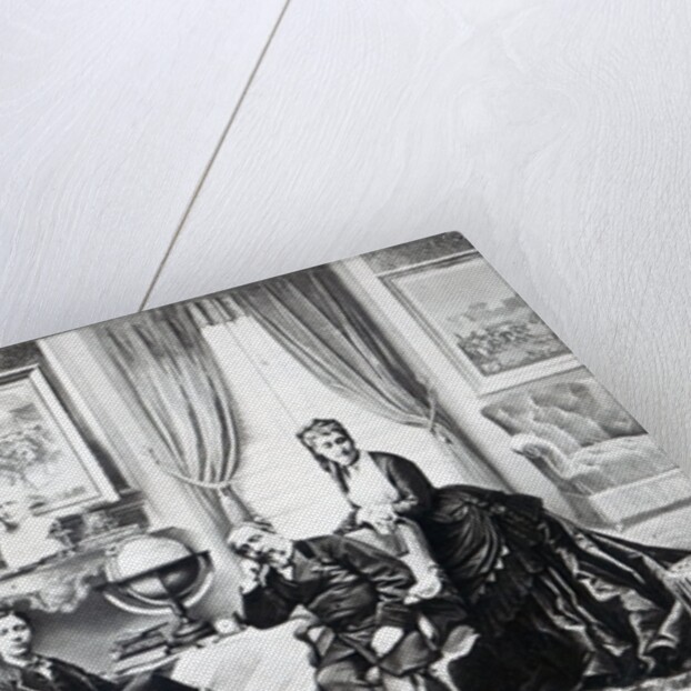 Emperor Napoleon III with Empress Eugenie and the prince Imperial at Camden Place, Chislehurst in 1872 by English Photographer