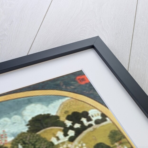 Radha and Krishna walking in a grove, Kangra, Himachal Pradesh, 1820-25 by School Pahari