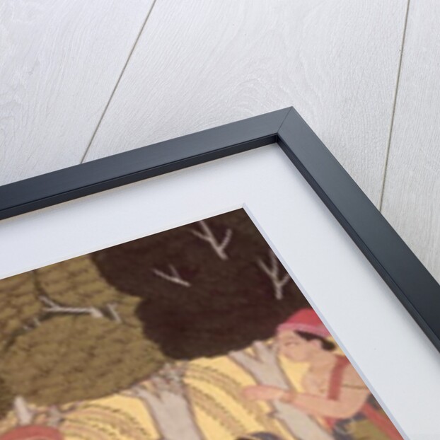 Radha and Krishna seated in a grove, Kulu, 1790-1800 by School Pahari