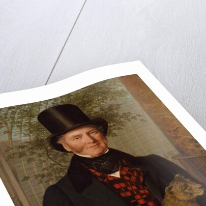 Portrait of Edward Cross, holding a lion cub, 1838 by Jacques-Laurent Agasse