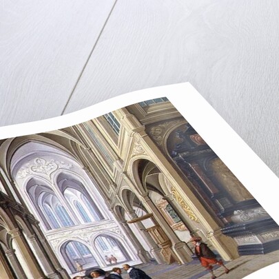 Elegant Figures in a Gothic Church by Dirck van Deelen