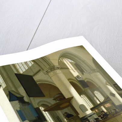 Interior of the Oude Kerk, Delft, with a preacher by A. & Streeck H. van Storck