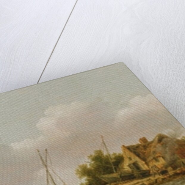 Boats in an Estuary by Dutch School