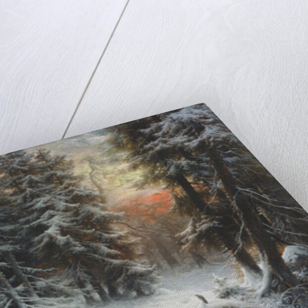 Snow Scene in the Black Forest, 19th century by Carl Friedrich Wilhelm Trautschold