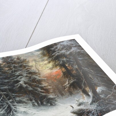 Snow Scene in the Black Forest, 19th century by Carl Friedrich Wilhelm Trautschold