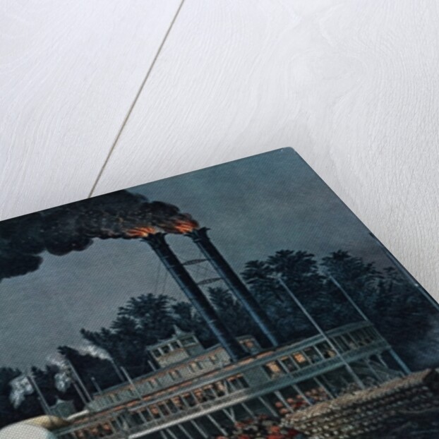 Wooding up on the Mississippi by N. and Ives J.M. (1824-95) Currier