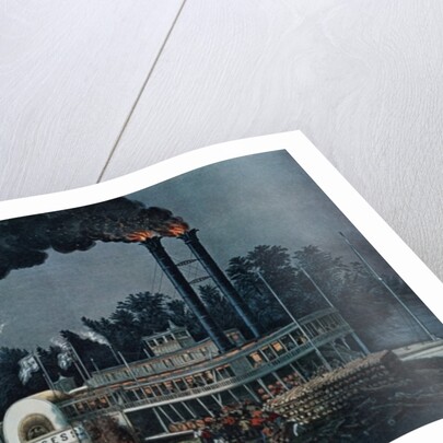 Wooding up on the Mississippi by N. and Ives J.M. (1824-95) Currier