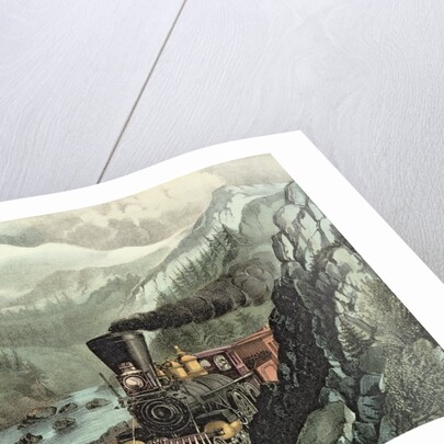 The Route to California. Truckee River, Sierra Nevada. Central Pacific railway, 1871 by N. and Ives J.M. Currier