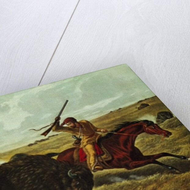 Life on the Prairie - the Buffalo Hunt, 1862 by N. and Ives J.M. Currier