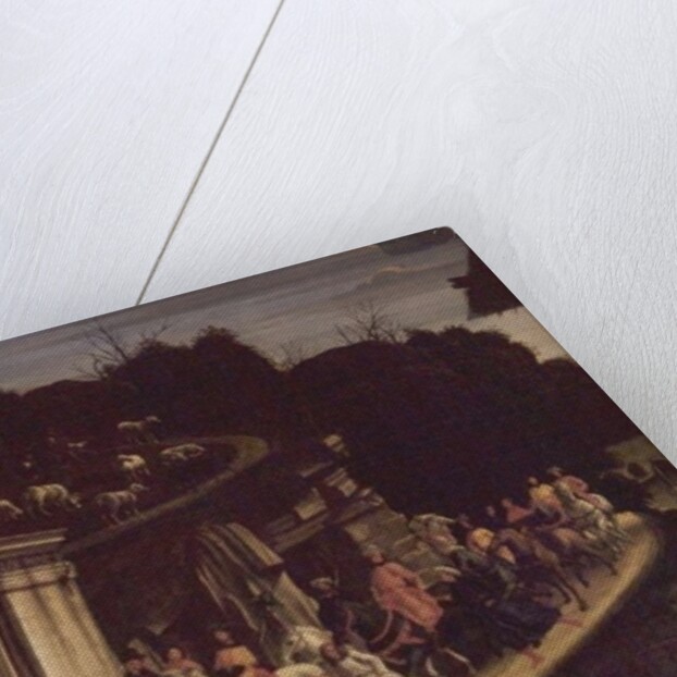 Adoration of the Shepherds, detail showing the procession of the Magi, 1485 by Domenico Ghirlandaio