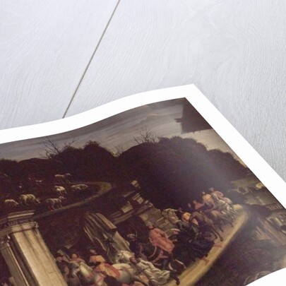 Adoration of the Shepherds, detail showing the procession of the Magi, 1485 by Domenico Ghirlandaio