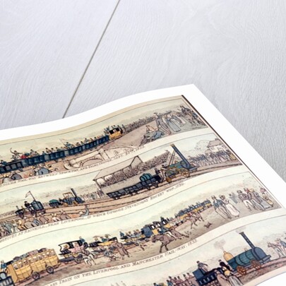 The opening of the Stockton and Darlington railroad, 1825 by English School