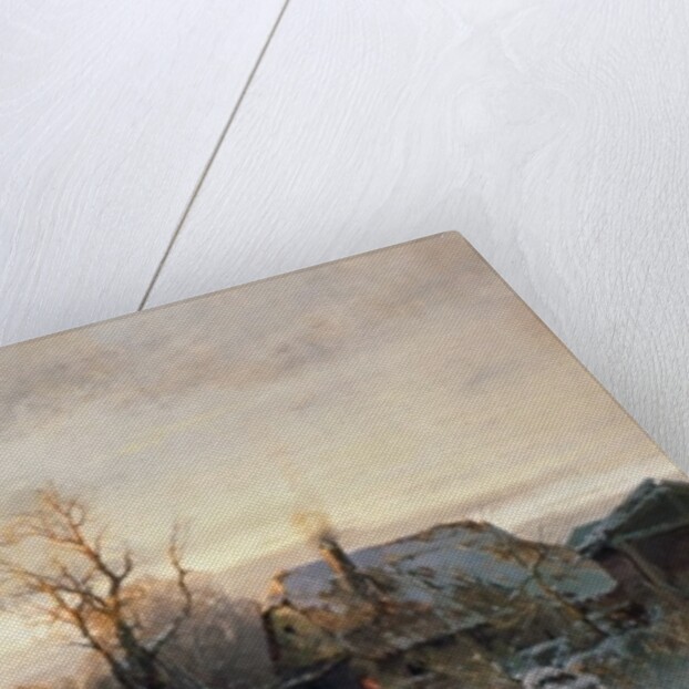 Children playing in a winter landscape by August Fink