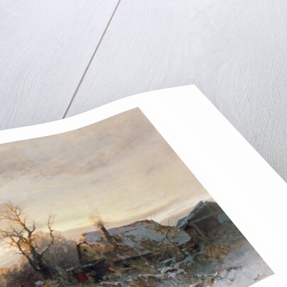 Children playing in a winter landscape by August Fink