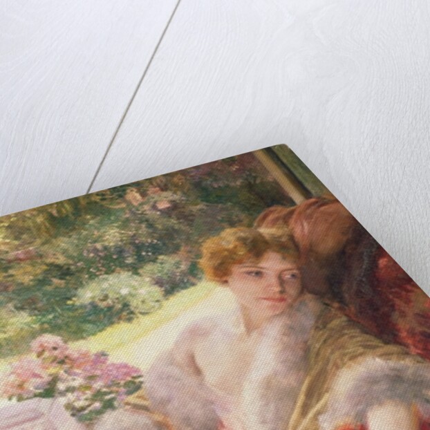 Portrait of a woman in a fur wrap by Herman Richir