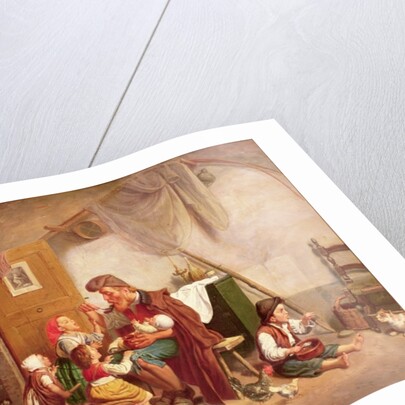 The widowed family, 19th century by Giuseppe Mazzolini