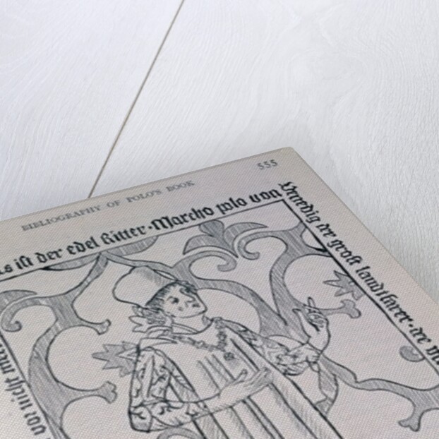 Facsimile of the frontispiece from the first German edition of Marco Polo's Book, Nuremberg by German School