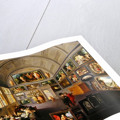 The interior of a picture gallery by Hendrik the Younger Steenwyck