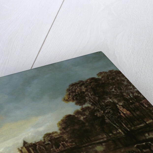 Moonlit River Landscape with Cottages on the Wooded Banks by Aert van der Neer