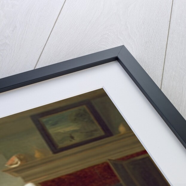 Nursemaid with baby in an interior and a young girl preparing the cradle by Pieter de Hooch