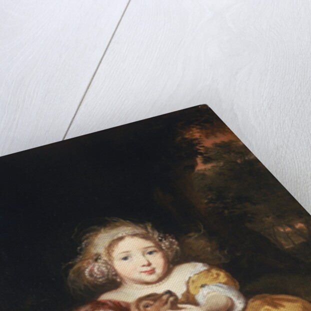 Girl Caressing a Fawn by Nicolaes Maes