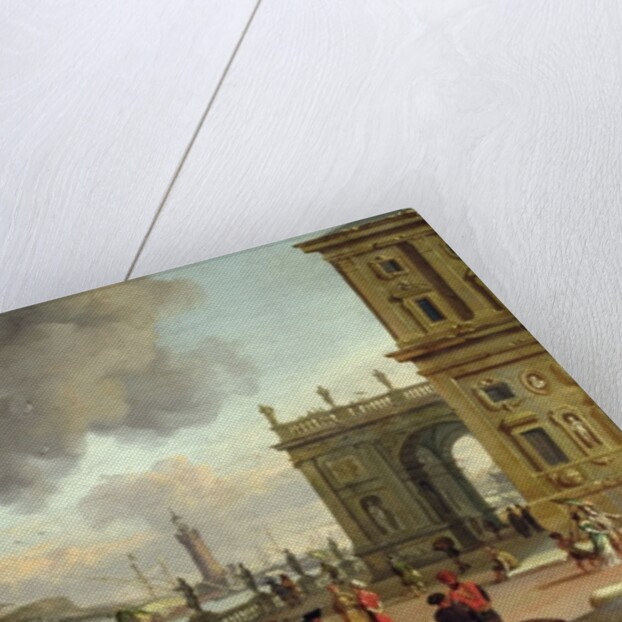 A Mediterranean Harbour Scene by Abraham Storck