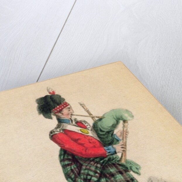 The Scotch Piper from Ackermann's 'World in Miniature' by Frederic Shoberl