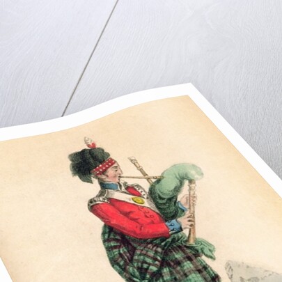 The Scotch Piper from Ackermann's 'World in Miniature' by Frederic Shoberl