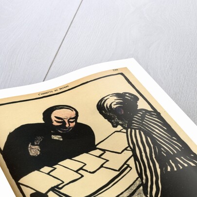 A woman and child hand over their savings to the priest by Felix Edouard Vallotton