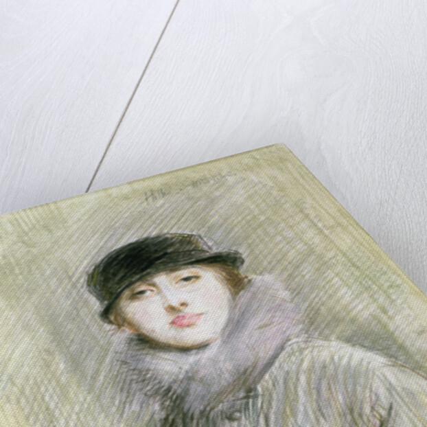 Portrait of a Lady with a Fur Collar and Muff, 20th century by Paul Cesar Helleu