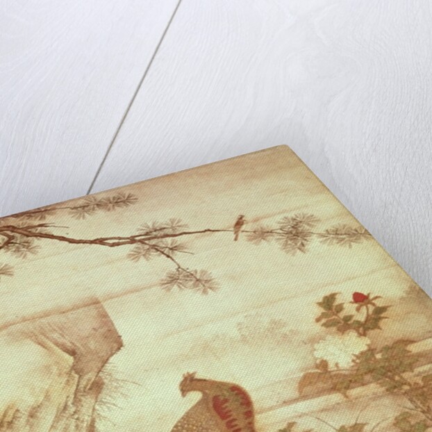 Pheasants and peonies by Motonobu Kano