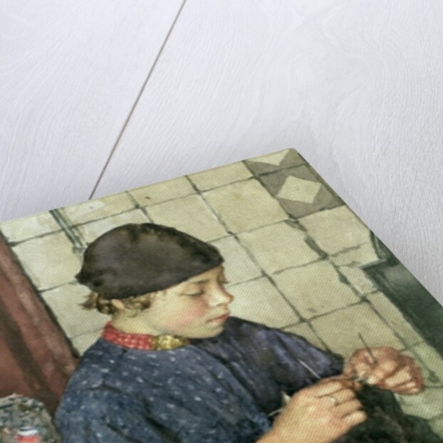 Girl Knitting by Walter Langley