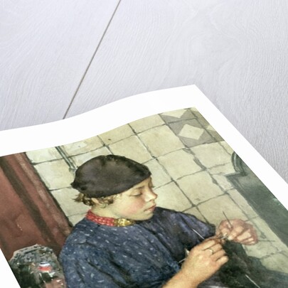 Girl Knitting by Walter Langley