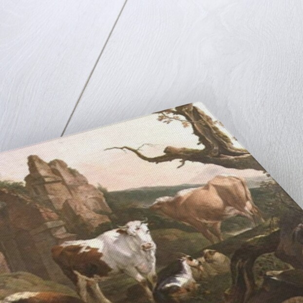 Farm animals in a landscape, 1685 by Johann Heinrich Roos