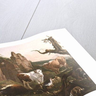 Farm animals in a landscape, 1685 by Johann Heinrich Roos