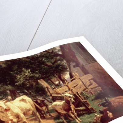 A Farmyard Scene by Eduard Weichberger