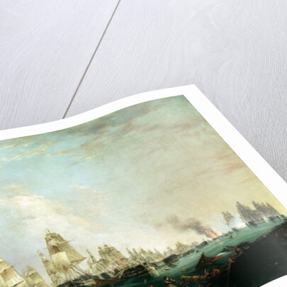 Surrender of the 'Santissima Trinidad to Neptune, The Battle of Trafalgar, 3pm, 21st October 1805 by Lieutenant Robert Strickland Thomas